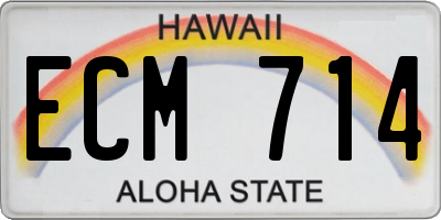 HI license plate ECM714