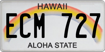 HI license plate ECM727