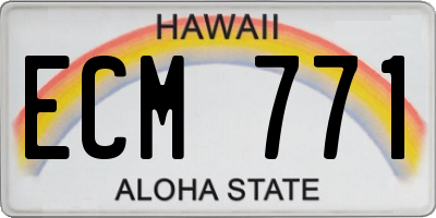 HI license plate ECM771