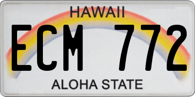 HI license plate ECM772