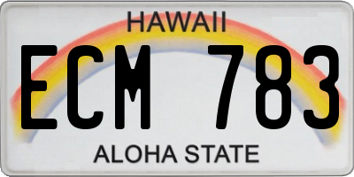 HI license plate ECM783