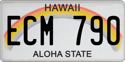 HI license plate ECM790