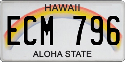 HI license plate ECM796