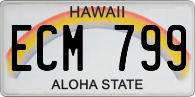 HI license plate ECM799