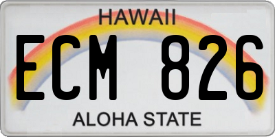 HI license plate ECM826