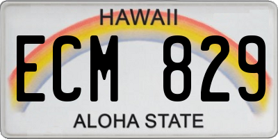 HI license plate ECM829