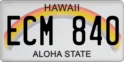 HI license plate ECM840