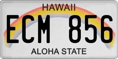 HI license plate ECM856