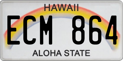 HI license plate ECM864