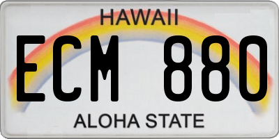 HI license plate ECM880