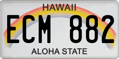 HI license plate ECM882