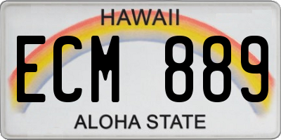 HI license plate ECM889