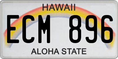 HI license plate ECM896