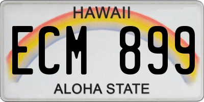 HI license plate ECM899
