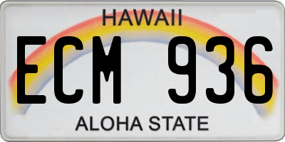 HI license plate ECM936