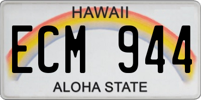 HI license plate ECM944