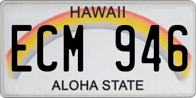 HI license plate ECM946