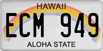 HI license plate ECM949