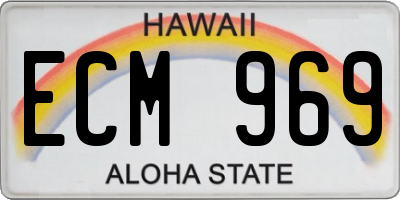 HI license plate ECM969