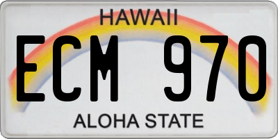 HI license plate ECM970