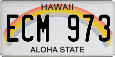 HI license plate ECM973