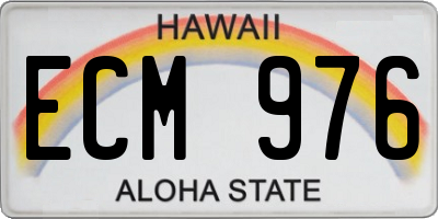 HI license plate ECM976