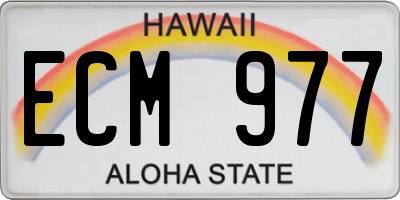 HI license plate ECM977