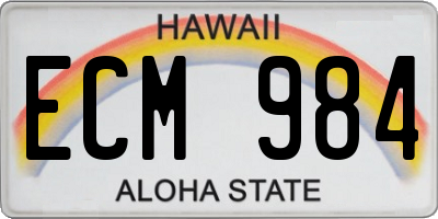 HI license plate ECM984
