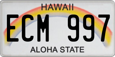 HI license plate ECM997