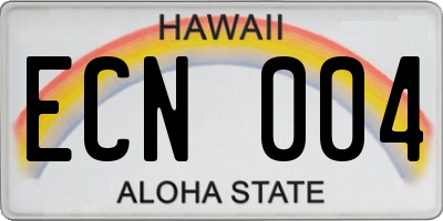 HI license plate ECN004