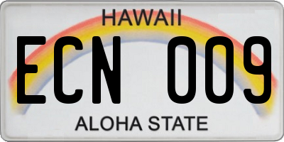 HI license plate ECN009