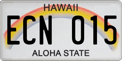HI license plate ECN015