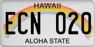 HI license plate ECN020