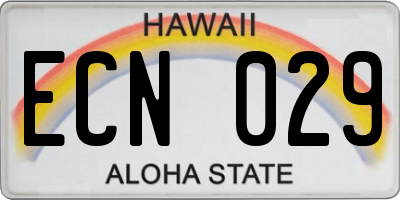 HI license plate ECN029