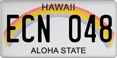 HI license plate ECN048