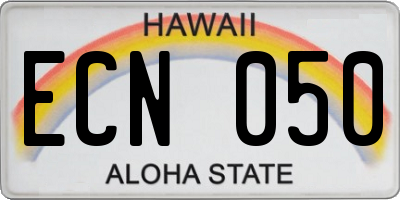 HI license plate ECN050