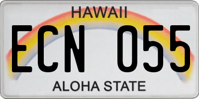 HI license plate ECN055