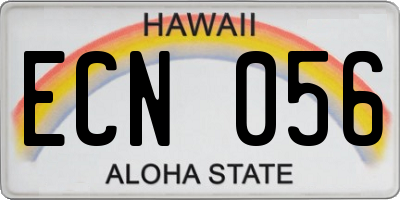 HI license plate ECN056