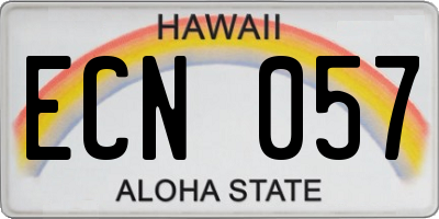 HI license plate ECN057