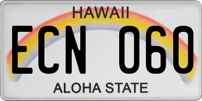 HI license plate ECN060