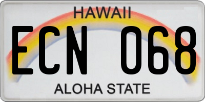 HI license plate ECN068