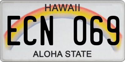 HI license plate ECN069