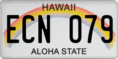 HI license plate ECN079