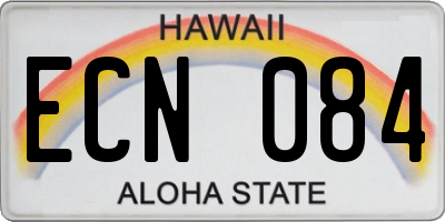 HI license plate ECN084