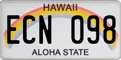 HI license plate ECN098