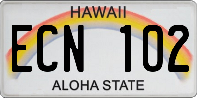 HI license plate ECN102