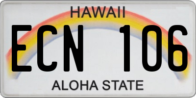 HI license plate ECN106