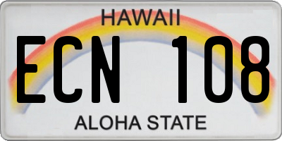 HI license plate ECN108