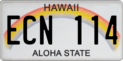 HI license plate ECN114