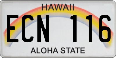 HI license plate ECN116